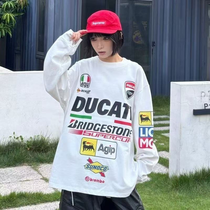 Men'S Accessories Instagram - Ducati katoenen motor-T-shirt met lange mouwen,