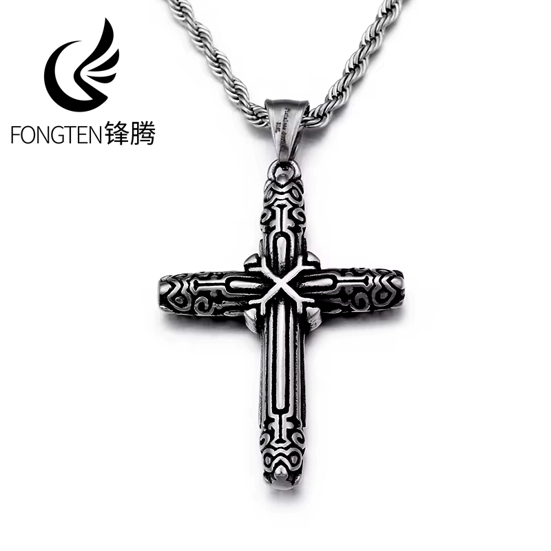Men Accessories Bd - Fongten Retro Cross Zegen Hanger Ketting