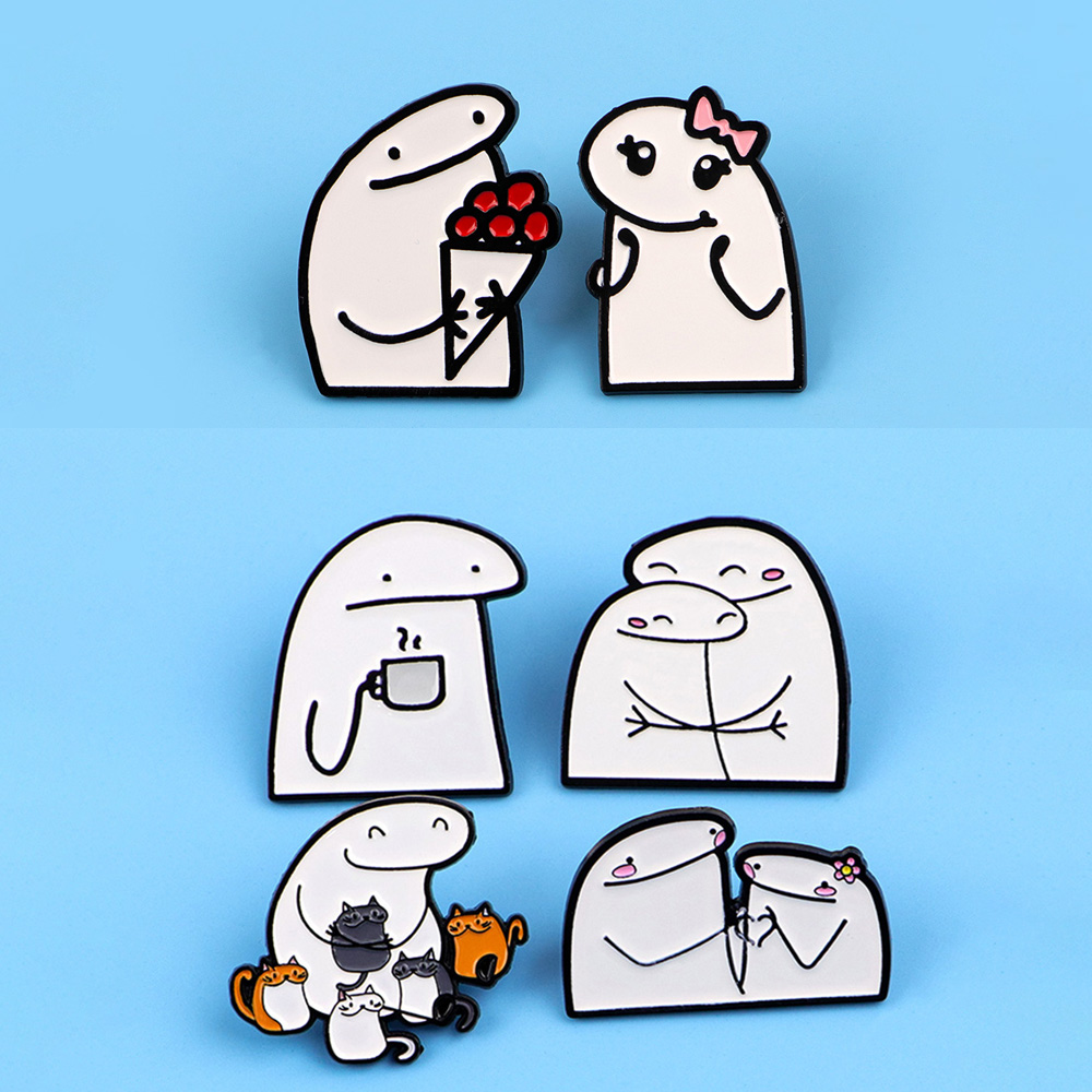 Men Accessories Drawing - Cartoon Stok Figuur Tekening Reversspeldjes voor