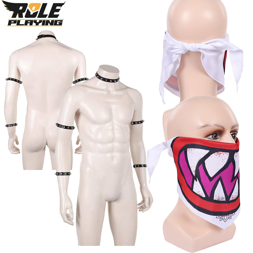 Men Accessories Kit - Bowser Jr Cosplay Sjaal Masker Armband