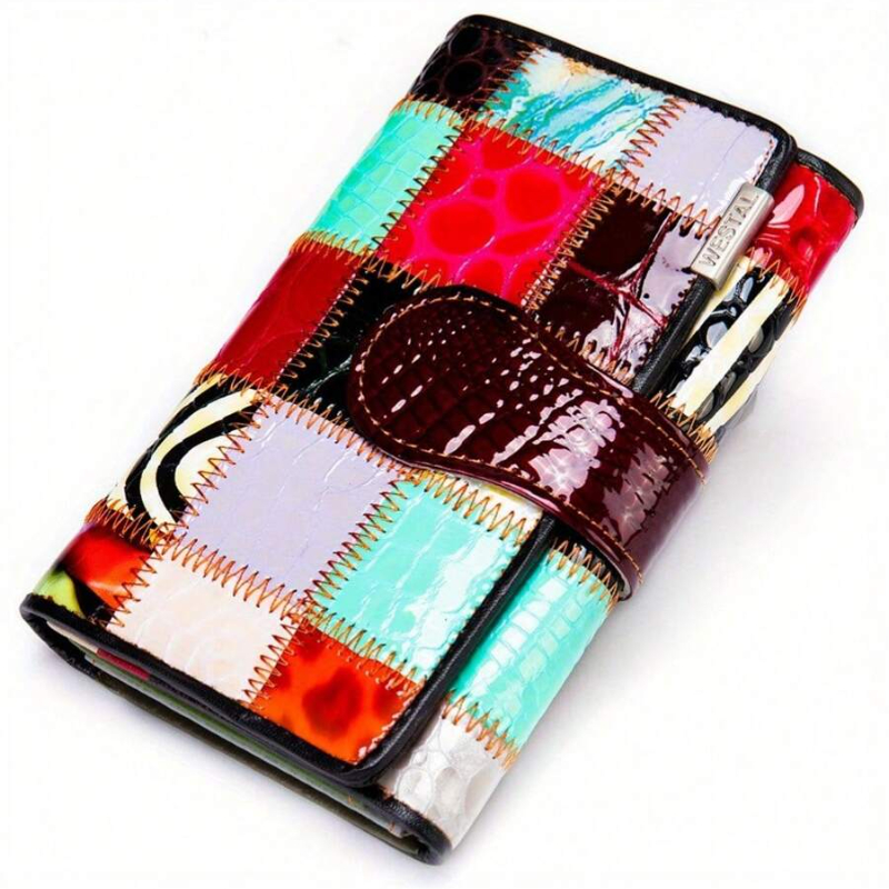 Bifold Leather Wallet - Elegante dames handgemaakte tas korte portemonnee