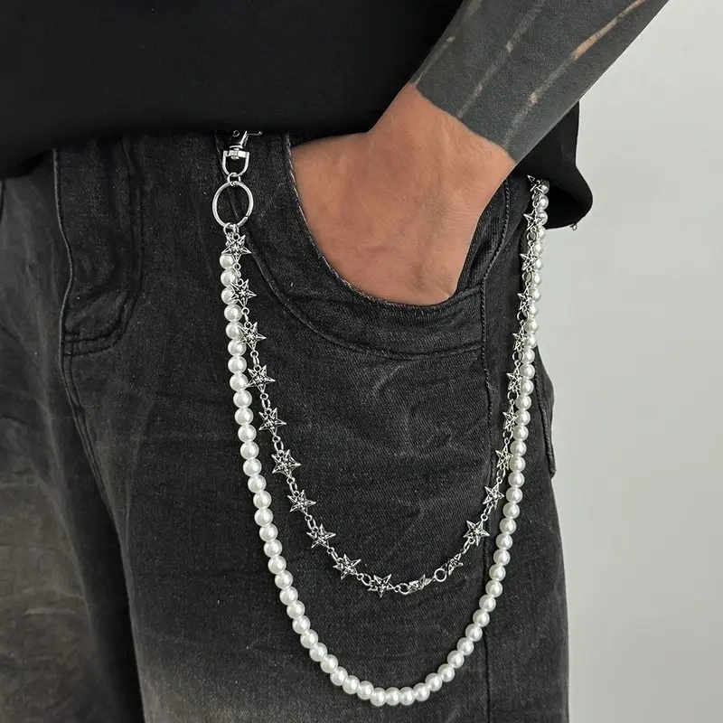 Men'S Accessories Trending - Salircon Vintage Punk Metal Pentagram Broek