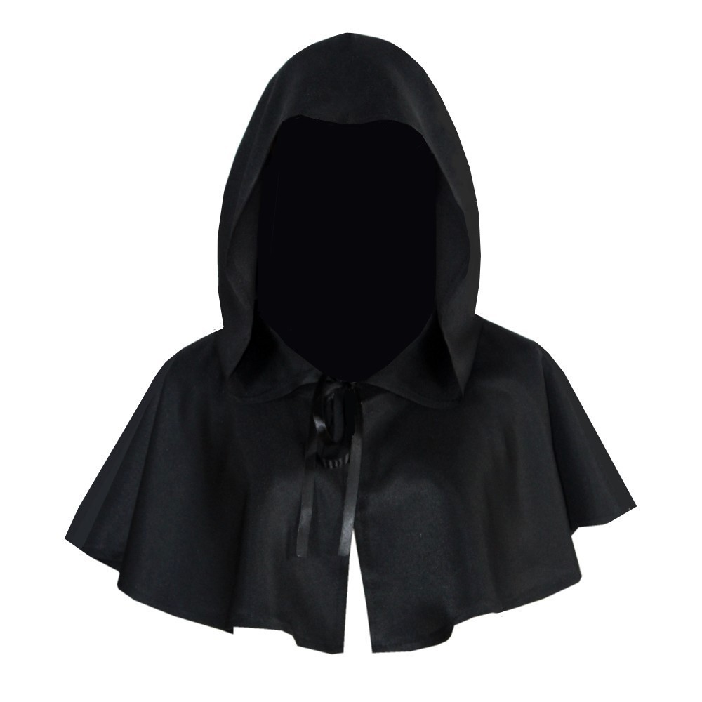 Men Accessories Kit - Halloween Cosplay Doodskap met korte capuchon,