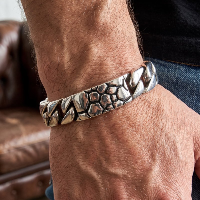 Men Accessories Bd - KALEN Vintage RVS Curb Chain Armband