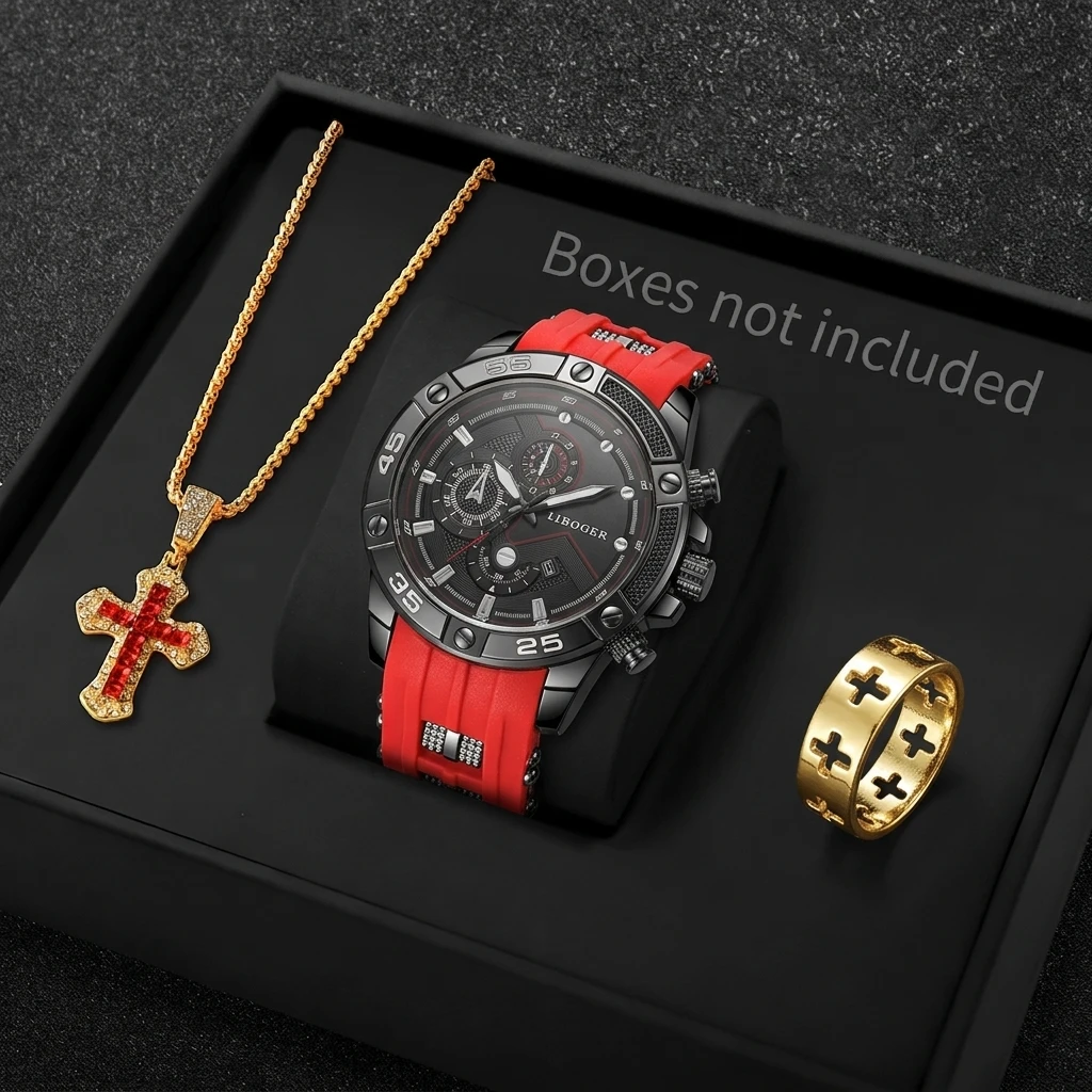 Men Accessories Gadgets - 3 STKS Mode Mannelijke Sporthorloge Cross