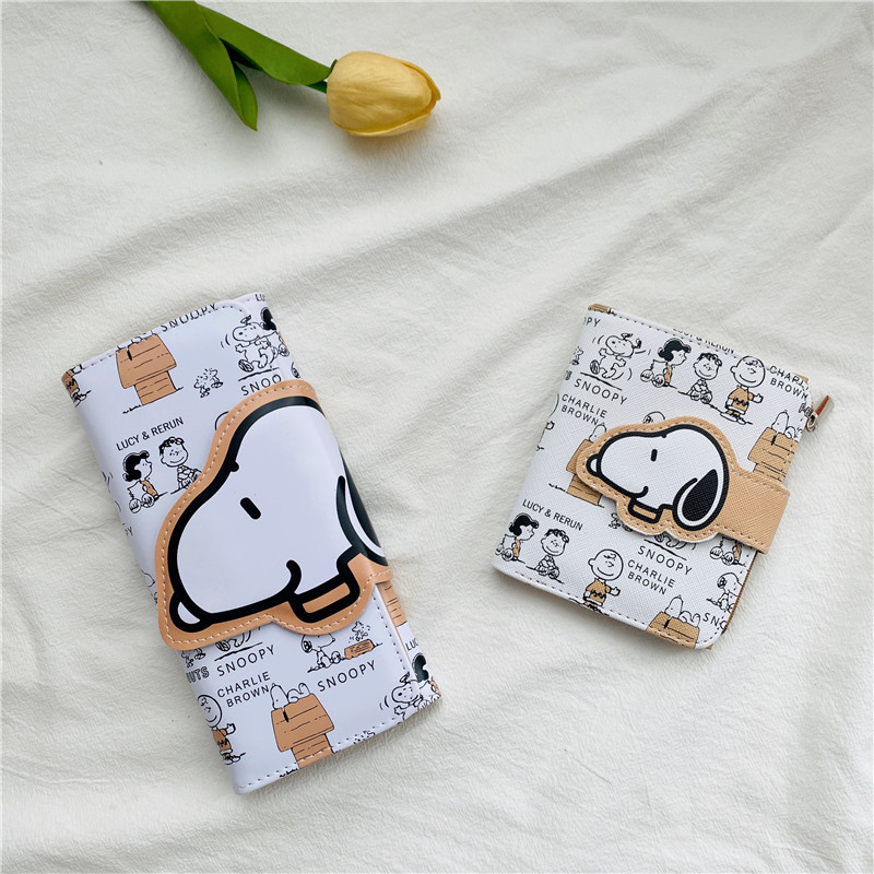Bifold Leather Wallet - Snoopy Cartoon Portemonnee PU-leer Bifold Lange