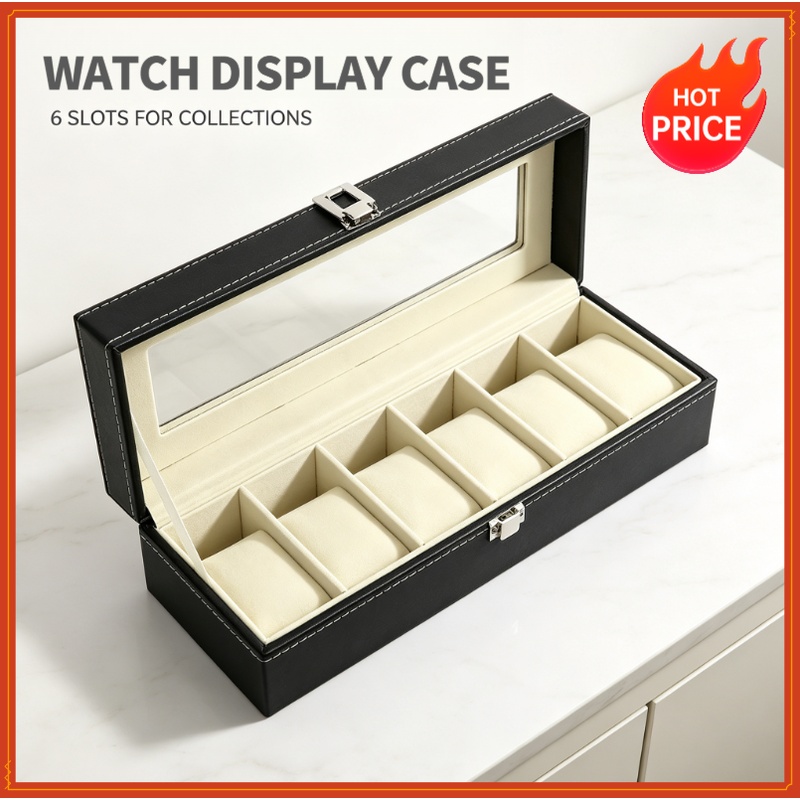 PU lederen horlogebox met 6/12 - Men Accessories Organiser recensie en prijs