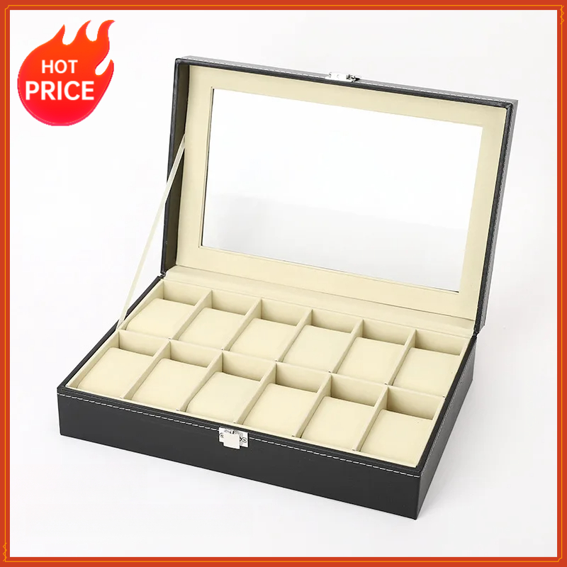 PU lederen horlogebox met 6/12 - Men Accessories Organiser recensie en prijs