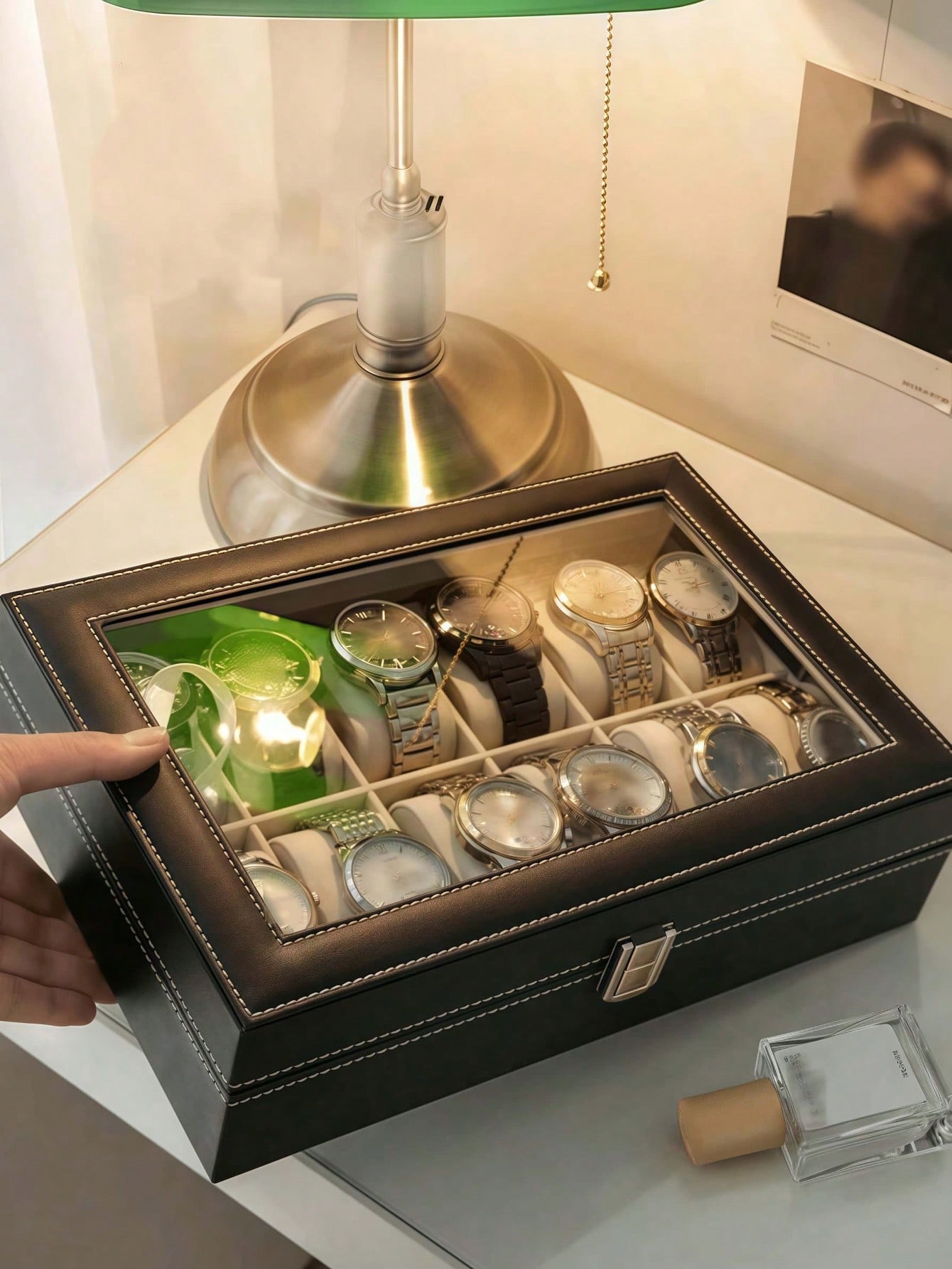 Leren horlogedoos met slot, gr - Men Accessories Organiser recensie en prijs