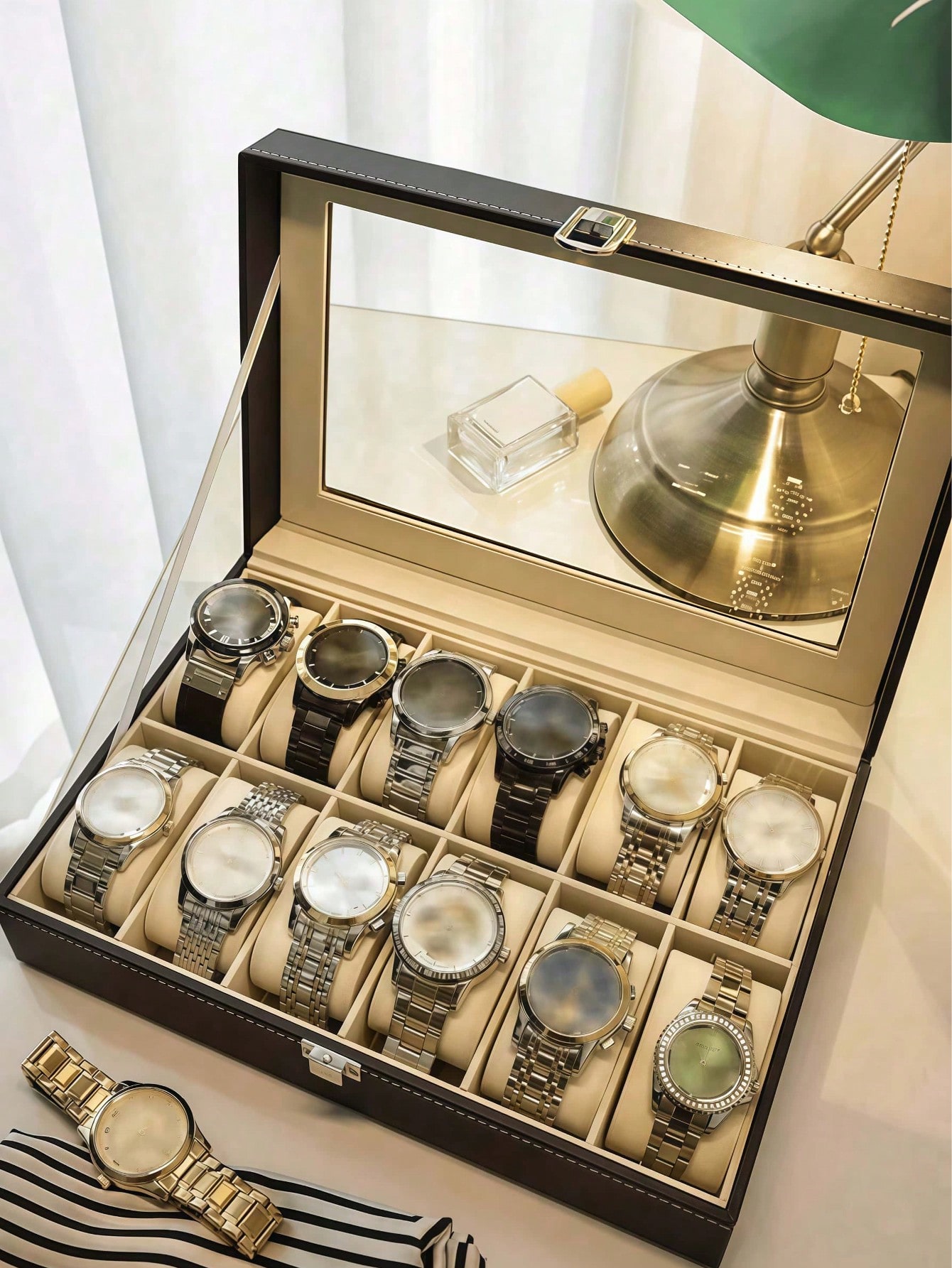 Leren horlogedoos met slot, gr - Men Accessories Organiser recensie en prijs