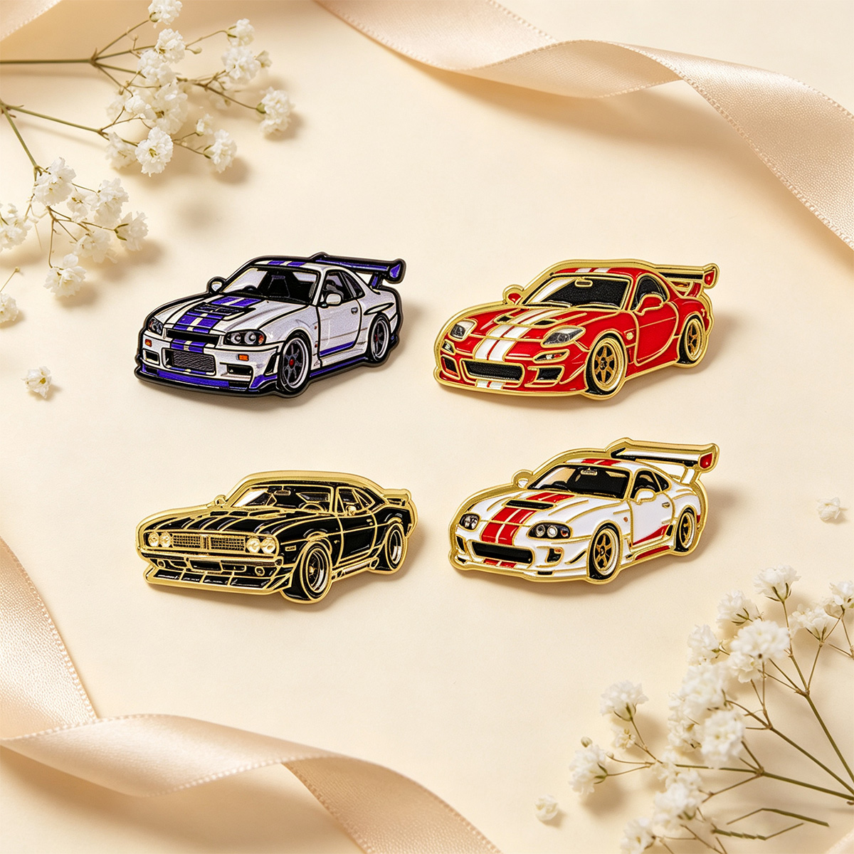 4 stks/set Racing Cars Broche  - Men Accessories Kit recensie en prijs