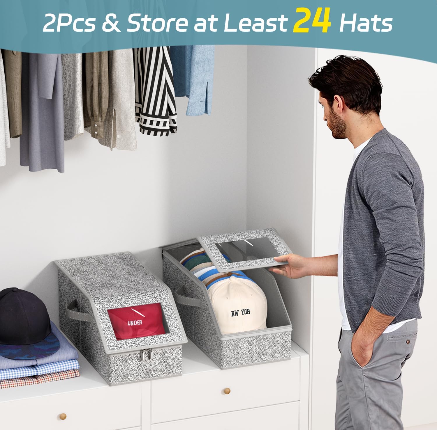 AOODA 2 STUKS Stapelbare Hoede - Men Accessories Organiser recensie en prijs