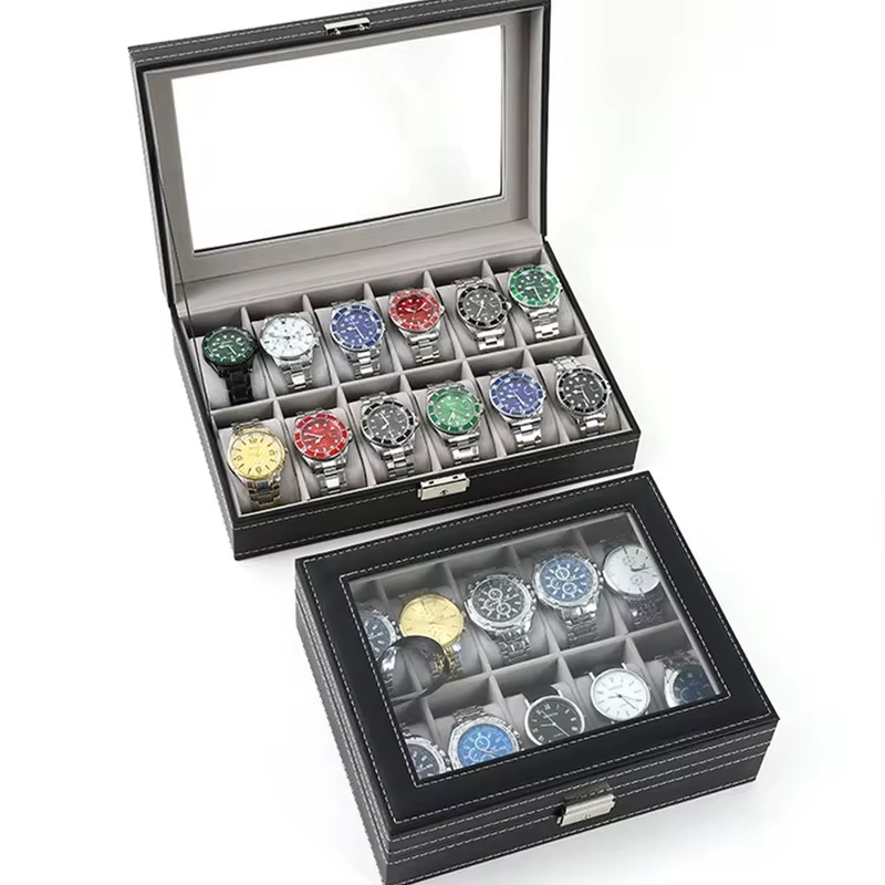 PU Lederen Displaydoos met Gla - Men Accessories Organiser recensie en prijs