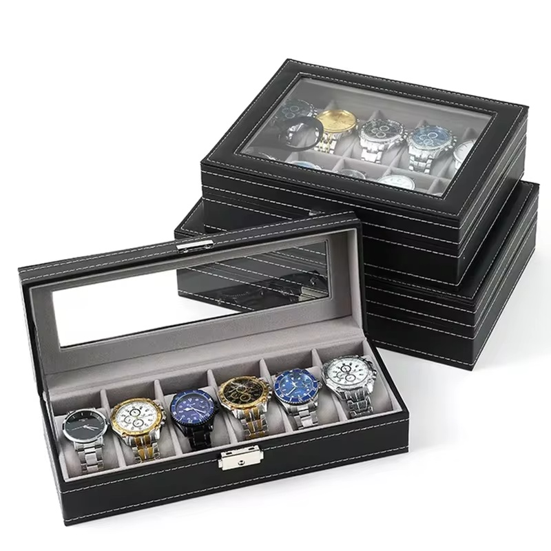 PU Lederen Displaydoos met Gla - Men Accessories Organiser recensie en prijs