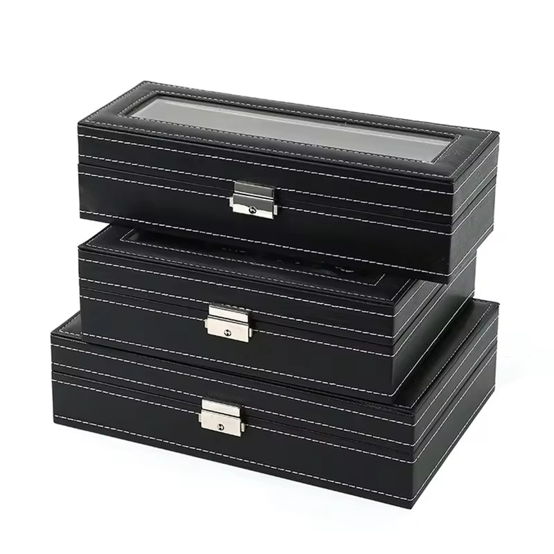 PU Lederen Displaydoos met Gla - Men Accessories Organiser recensie en prijs