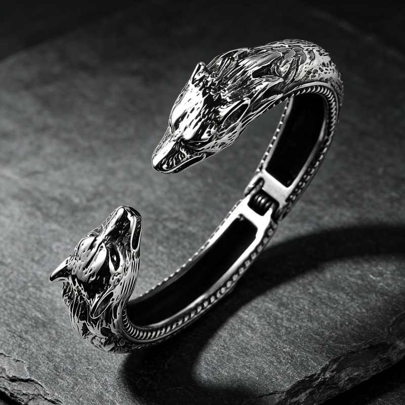 Dubbele Wolf Head Opening Armb - Men Accessories Bd recensie en prijs