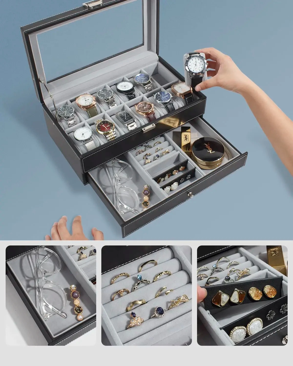 Nieuwe 12 Slot Lederen Afsluit - Men Accessories Organiser recensie en prijs
